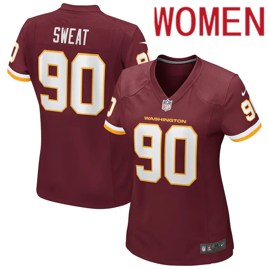 Women Washington Redskins #90 Montez Sweat Nike Burgundy Game Player NFL Jersey-0